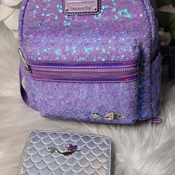 Set of 2 Ariel sequin Loungefly backpack&wallet main image 8